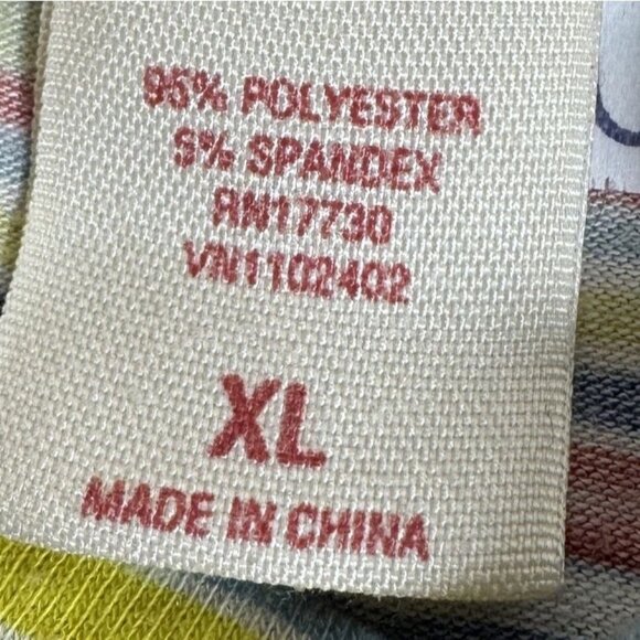 Striped Multicolor T-Shirt With Pocket By Mossimo Supply Co XL Polyester Spandex - Picture 4 of 5